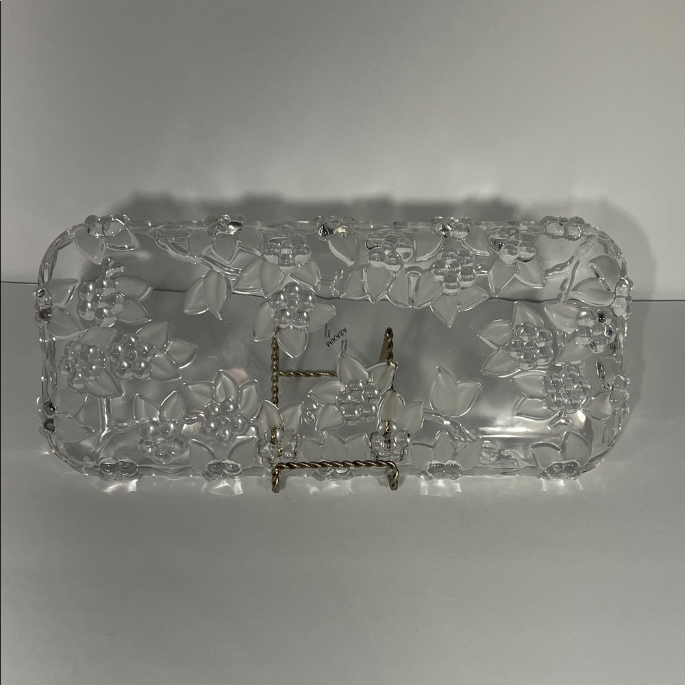 Mikasa West Germany Clear Serving Dish/Tray Floral Walther Crystal - Picture 2 of 5